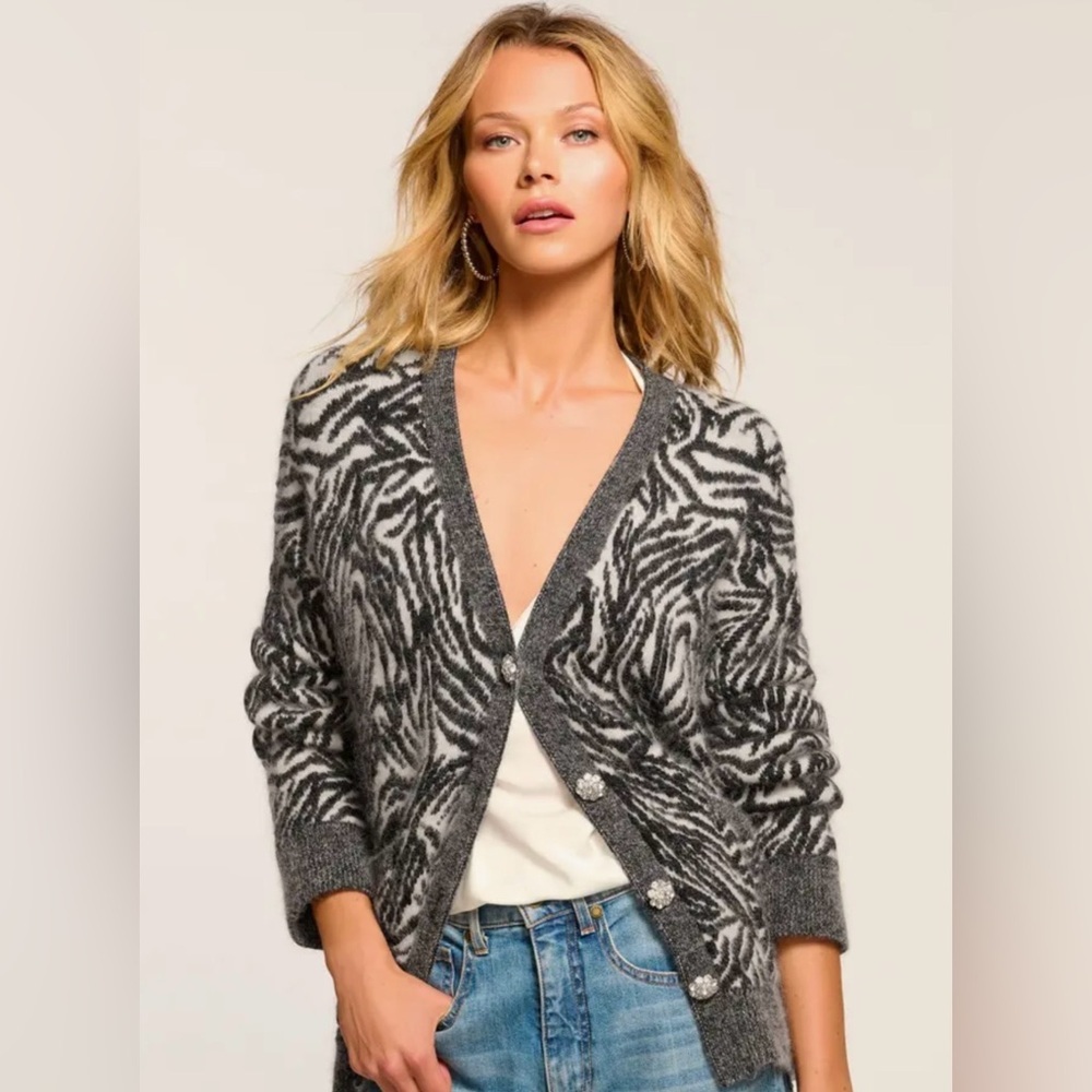 NWOT Ramy Brook Jelena animal print Cardigan Sweater